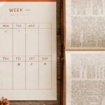 A weekly calendar with small marks spread across several days beside an open Bible, representing faith sustained throughout the week.