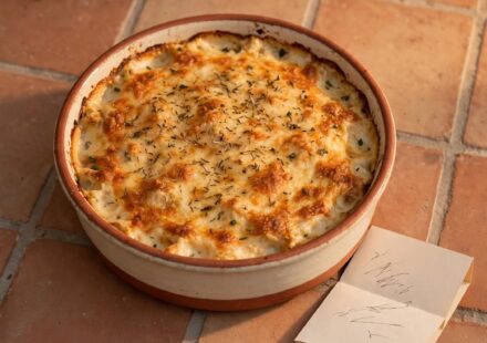 A warm meal with a handwritten note on a doorstep, representing help offered and received without guilt.
