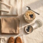 A simple outfit and breakfast prepared the night before, representing a day with fewer decisions left to make fresh each morning.