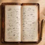 A worn journal open to a short handwritten entry beside a pen, representing an honest, ordinary prayer written down rather than abandoned.