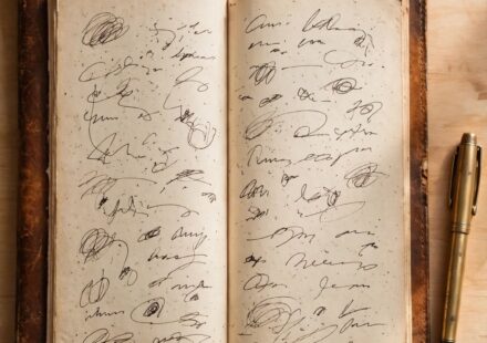 A worn journal open to a short handwritten entry beside a pen, representing an honest, ordinary prayer written down rather than abandoned.