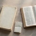 A worn paperback, a folded train ticket, and an open Bible on a wooden table, representing a man who read Stoic wisdom on his commute and found its limits.